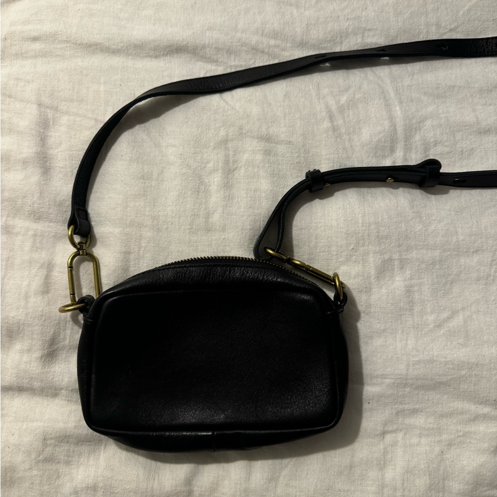 Madewell black leather crossbody